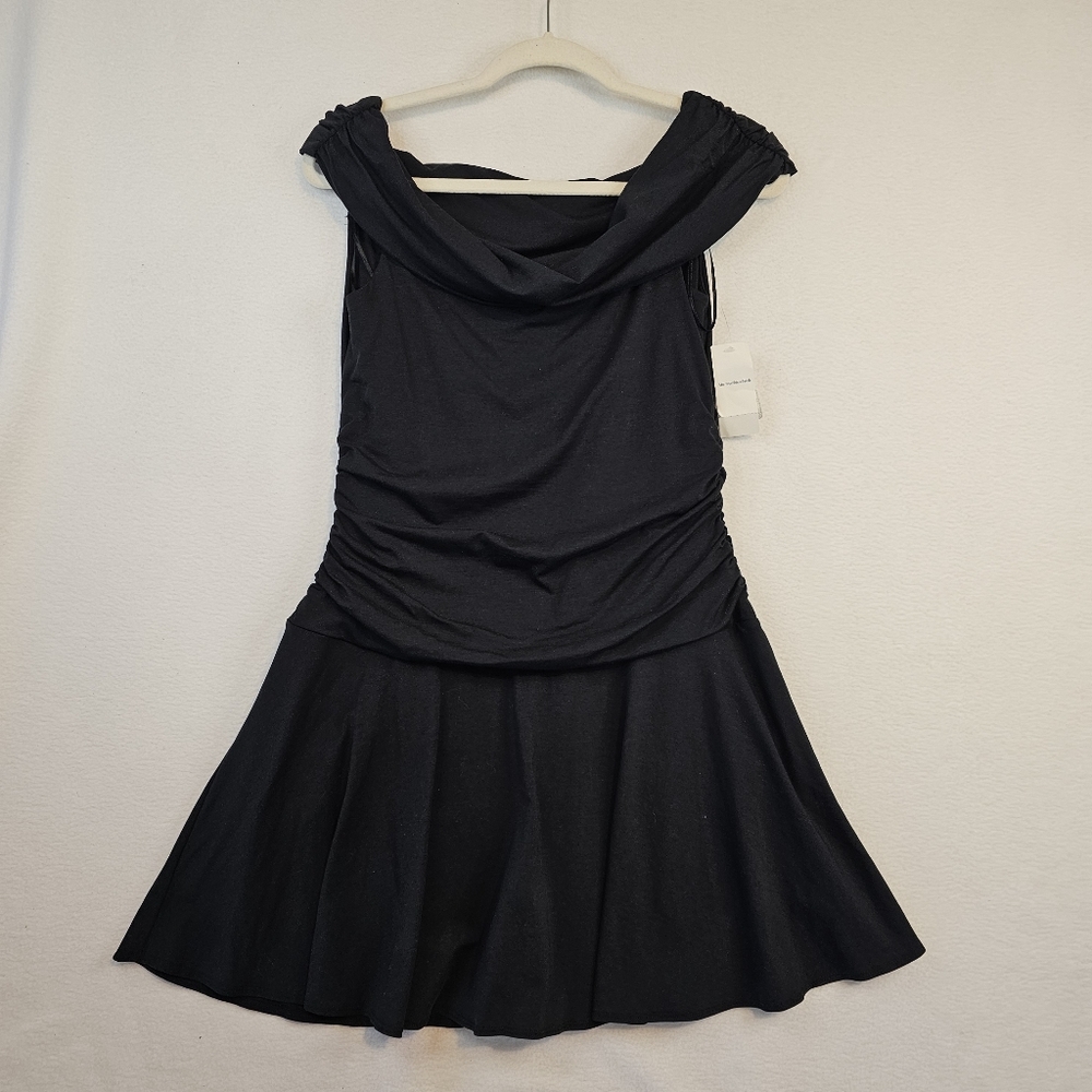 Abercombie & Fitch Elegant Black Dress With Shorts Attached Size L NWT